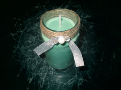 Green Ribbon Jar Candle