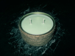 Double wick candle in a can